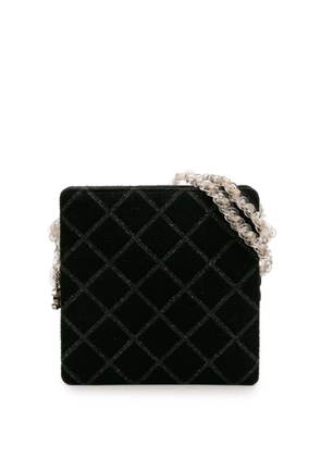 CHANEL Pre-Owned 2016-2017 CC Tweed Chain Fantasy crossbody bag - Black
