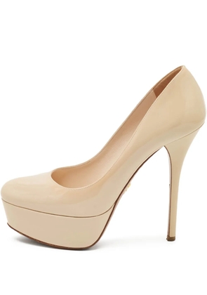 Prada Pre-Owned 150mm leather heeled pumps - Neutrals