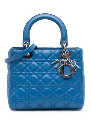 Christian Dior Pre-Owned 2014 Medium Lambskin Cannage Lady Dior satchel - Blue