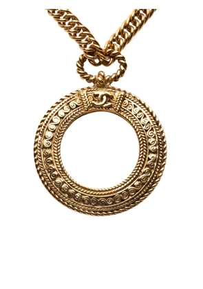 CHANEL Pre-Owned 1970-1980 Gold Plated Loupe Magnifying Glass Pendant Necklace costume necklace