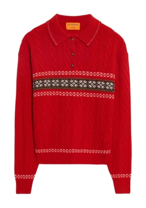 Guest In Residence patterned round-neck cashmere sweater - Red