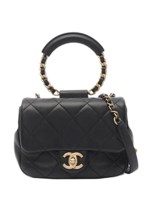 CHANEL Pre-Owned 2019 Mini Quilted Lambskin In The Loop Flap Bag satchel - Black