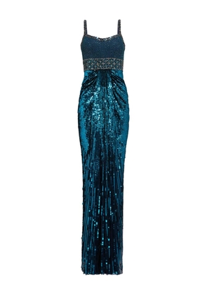Jenny Packham Only You embellished-sequin maxi dress - Blue