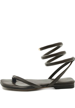 Bottega Veneta Pre-Owned spiral-strap leather sandals - Brown