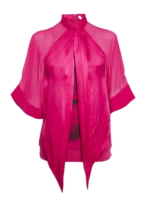 Givenchy Pre-Owned satin-overlay top - Pink