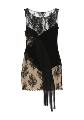 Gemy Maalouf lace-panelled minidress - Black