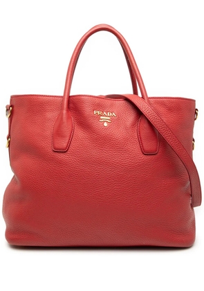 Prada Pre-Owned 2000-2025 Vitello Daino Open Convertible Tote satchel - Red