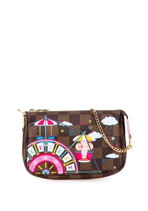 Louis Vuitton Pre-Owned 2020 Damier Ebene Vivienne Holiday Mini Pochette Accessoires handbag - Brown