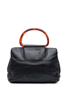 CHANEL Pre-Owned 1997-1999 CC Lambskin Tortoise Top Handle tote bag - Black
