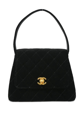CHANEL Pre-Owned 1998 quilted velvet shoulder bag - Black
