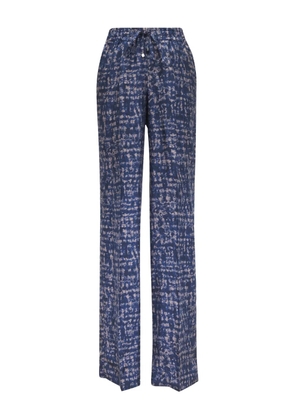 Kiton abstract-print trousers - Blue