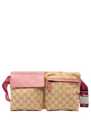 Gucci Pre-Owned 2000-2015 GG Canvas Web Double Pocket belt bag - Brown