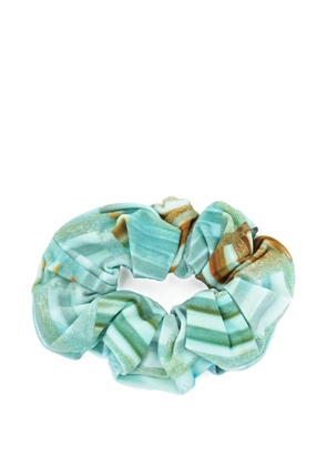 Lygia & Nanny striped-pattern hair scrunchie - Blue