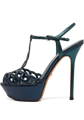 Sergio Rossi Vintage 130mm platform t-strap sandals - Green