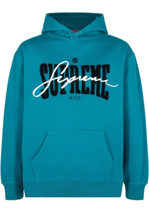 Supreme 'SS 22 Dark Teal' chenille-embroidered hoodie - Blue