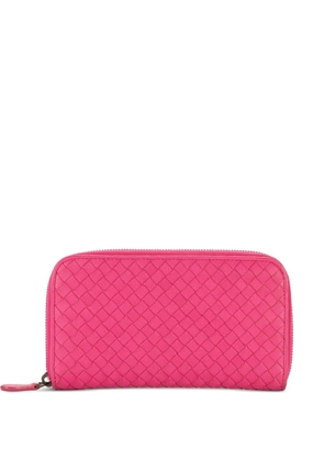 Bottega Veneta Pre-Owned Intrecciato zip-around wallet - Pink