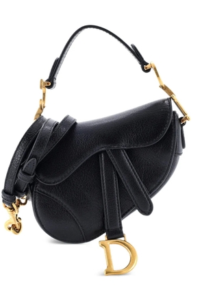 Christian Dior Pre-Owned Saddle Handbag with Strap Leather Micro shoulder bag - Black