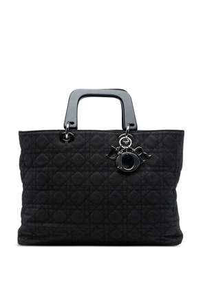 Christian Dior Pre-Owned 2003 Extra Large Denim Cannage Lady Dior satchel - Black