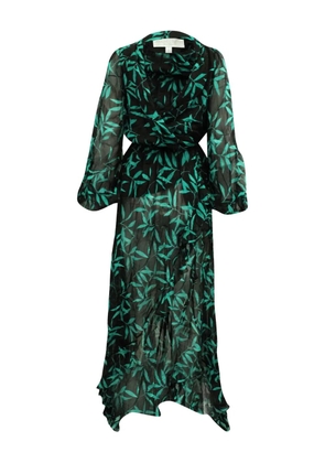 Caroline Constas Olivia leaf-print high-low dress - Black