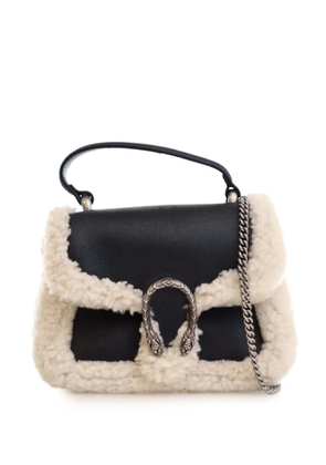 Gucci Pre-Owned 2016-2025 Mini Leather and Shearling Dionysus Top Handle Bag satchel - Black