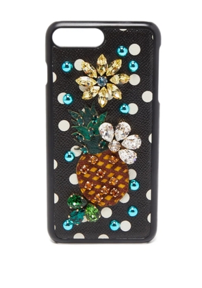 Dolce & Gabbana Pre-Owned Crystal Pineapple iPhone 7 phone cover - Black