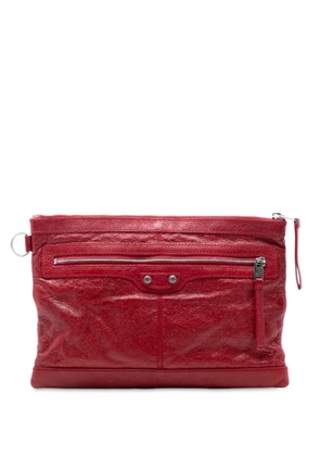 Balenciaga Pre-Owned 2016 Lambskin Motocross Classic Clip M clutch bag - Red