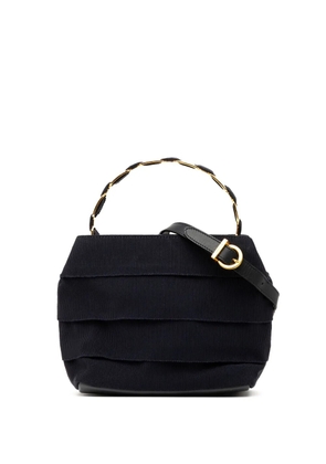 Ferragamo Pre-Owned 2015 Nylon Tiered Grosgrain Vara satchel - Black