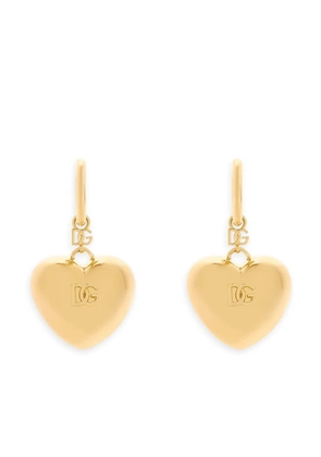 Dolce & Gabbana DG heart dangle earrings - Gold
