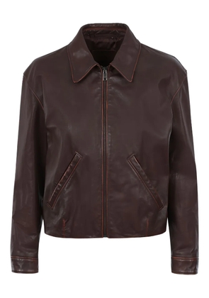 Prada printed leather jacket - Brown