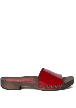 Miu Miu leather slides - Red