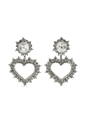 Alessandra Rich heart-shape earrings - Silver