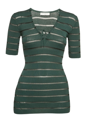 SANDRO pre-owned striped short-sleeve top - Green