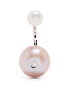 Delfina Delettrez 18kt white gold pink pearl and diamond earring - Silver
