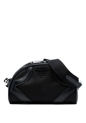 Prada Pre-Owned 2000-2025 Soft Calf Trimmed Tessuto Bowling crossbody bag - Black