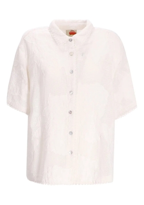 FARM Rio embroidered-floral cotton shirt - White
