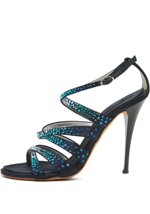 Giuseppe Zanotti Vintage Pre-owned 100mm strappy crystal-embellished sandals - Black
