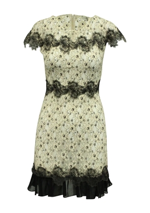 SANDRO lace two-tone mini dress - White