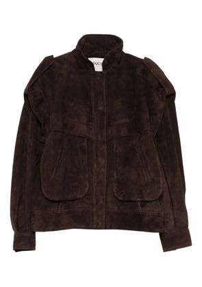ducie stud-fastening suede jacket - Brown