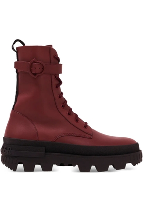 Moncler Carinne lace-up buckle boots - Red