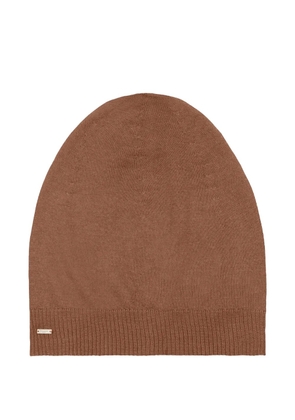 Saint Laurent ribbed beanie hat - Brown