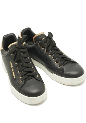Dolce & Gabbana Pre-Owned Portofino pearl-embellished sneakers - Black
