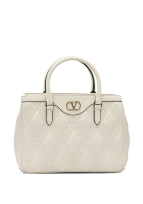 Valentino Garavani v-logo quilted shoulder bag - Neutrals