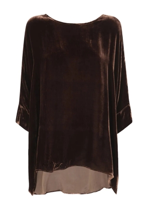 Bianco Levrin velvet boxy shirt - Brown