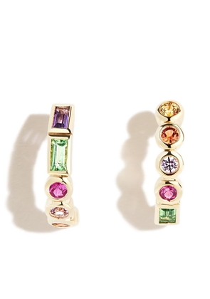Yvonne Léon 9kt yellow gold mixed stone circle earrings