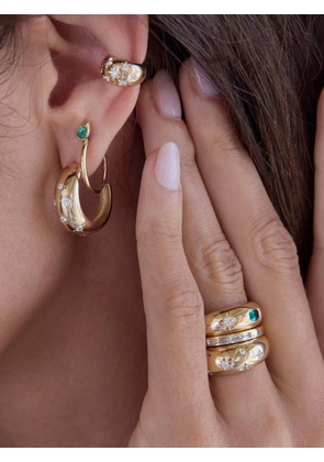 Zoë Chicco 14K yellow gold Diamond Star Hoop earrings