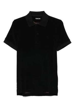 TOM FORD towelling-finish polo shirt - Black