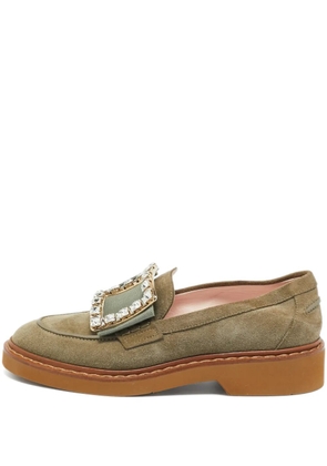 Roger Vivier Vintage Viv Rangers suede buckle loafers - Green
