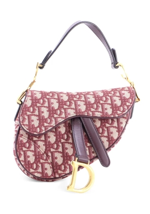 Christian Dior Pre-Owned Saddle Handbag Oblique Canvas Mini shoulder bag - Red