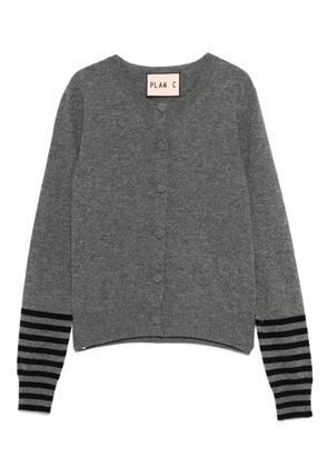Plan C stripe-detail cardigan - Grey