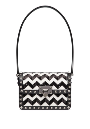 Valentino Garavani small Rockstud23 embroidered shoulder bag - Black